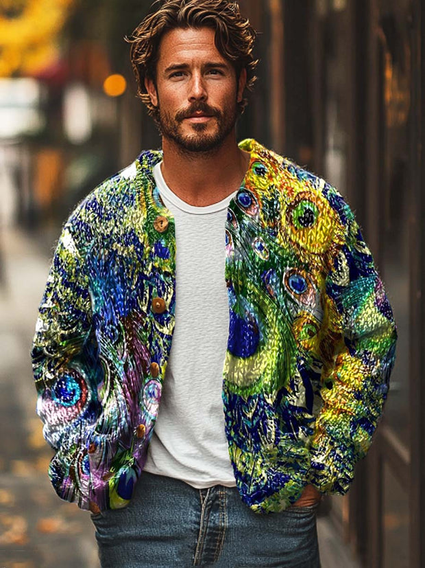 Gentleman malachite fashion print sweater cardigan