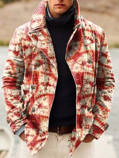 Men's fashion trends: abstract texture, art, print, double-breasted jacket with lapels