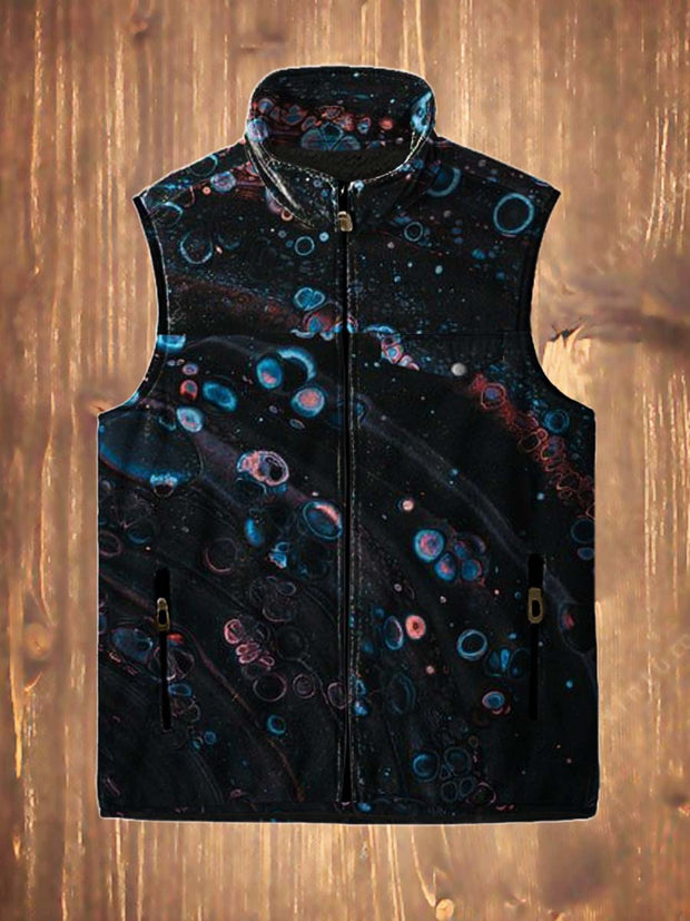 Men's fashion abstract textured art print flannel vest