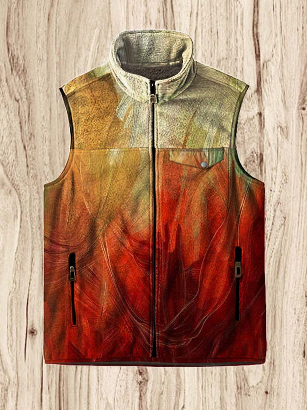 Men's fashion trends abstract art print flannel vest