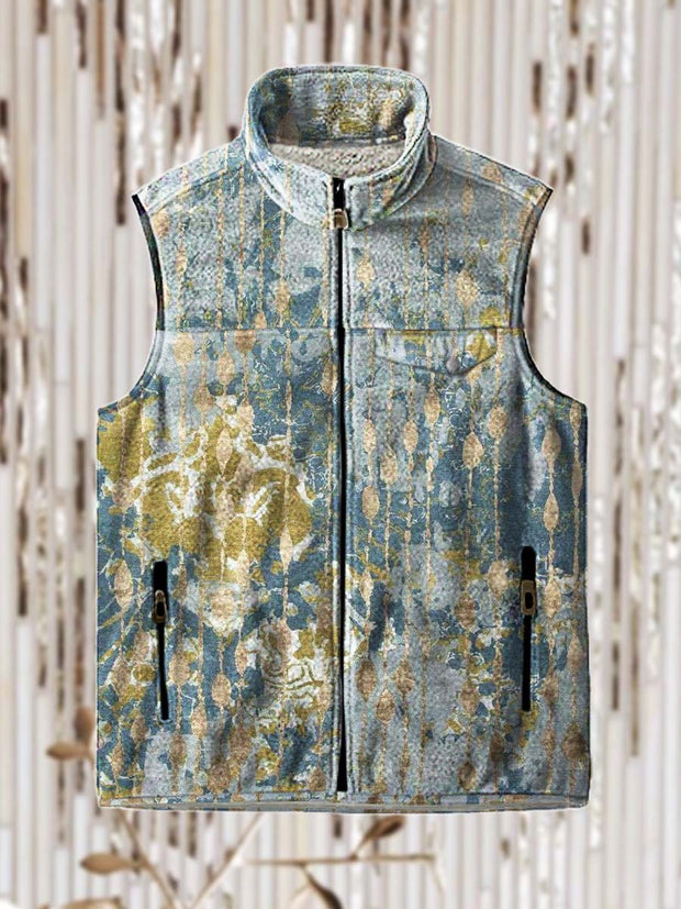 Men's fashion simple floral print flannel vest