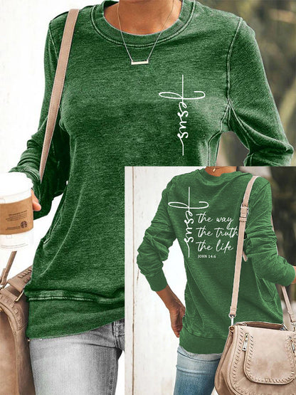 Women's Jesus The Way The Truth The Life Casual Sweatshirt