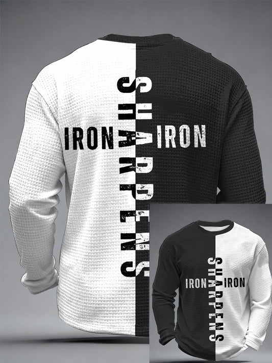 Men's Iron Sharpens Iron Waffle Long Sleeve T-Shirt