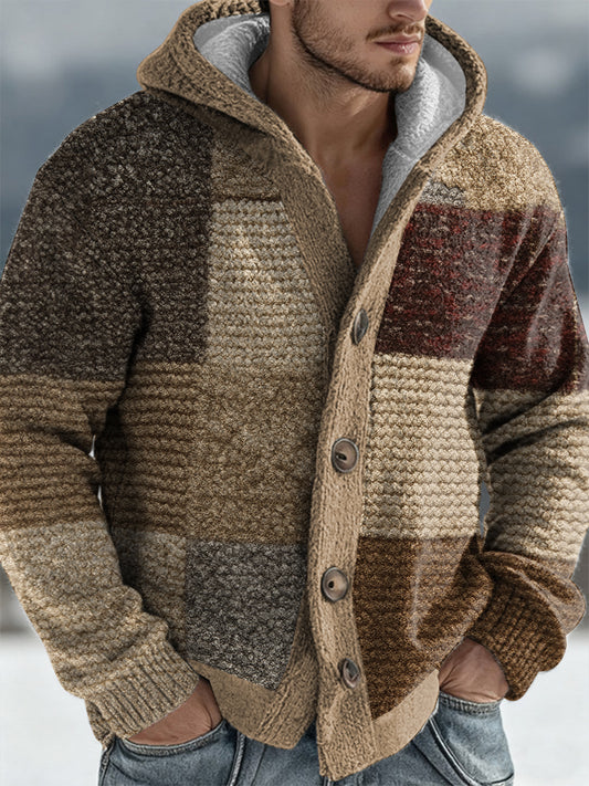 Men's Wear Geometric Art Cardigan