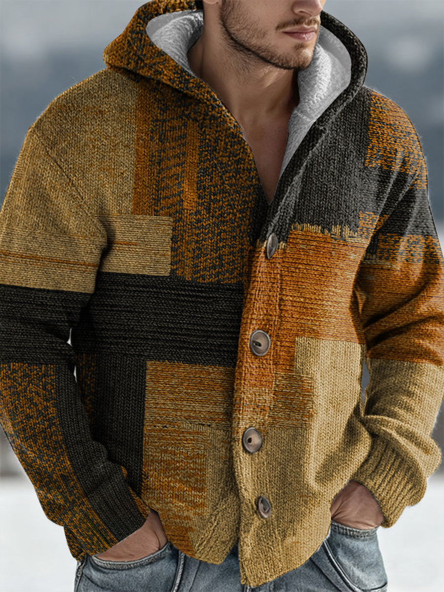 Men's Wear Geometric Art Cardigan