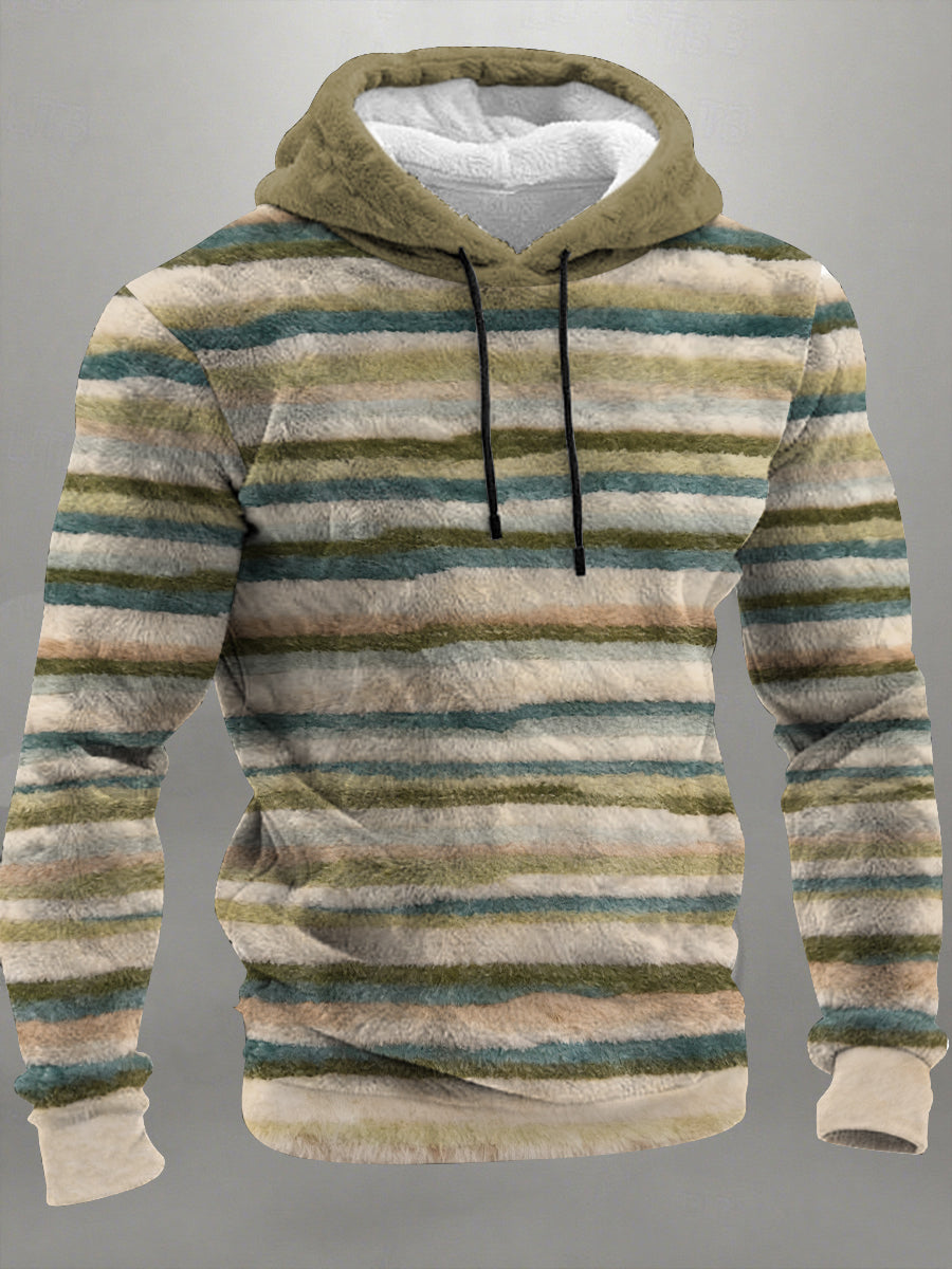 Men's Geometric Art Flannel Hoodie