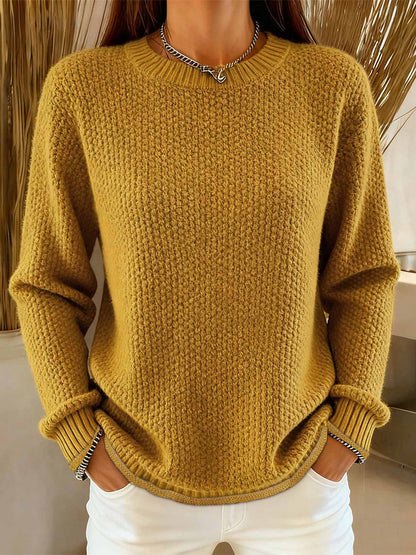 Women's Simple Solid Color Cozy Knit Sweater