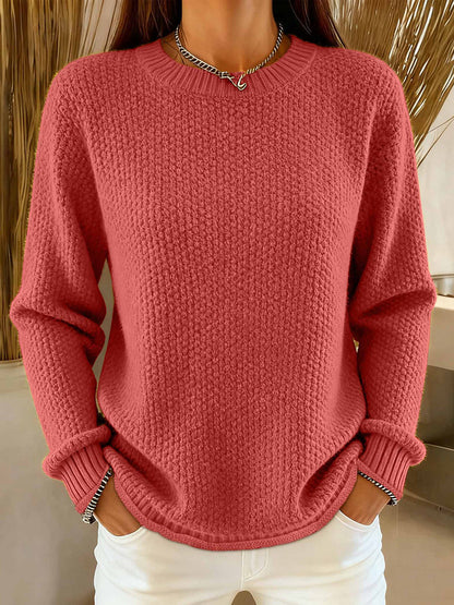 Women's Simple Solid Color Cozy Knit Sweater