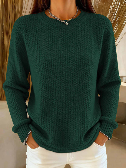 Women's Simple Solid Color Cozy Knit Sweater