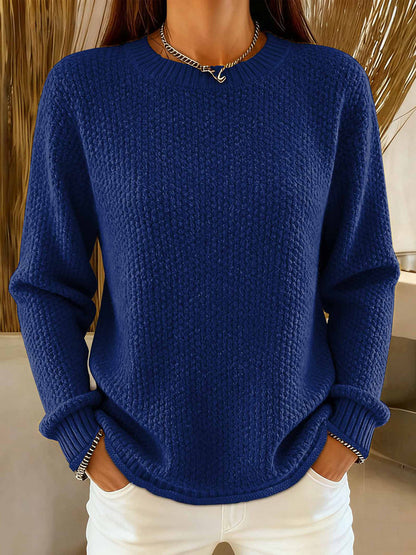 Women's Simple Solid Color Cozy Knit Sweater