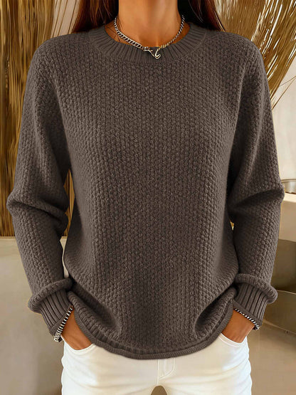 Women's Simple Solid Color Cozy Knit Sweater