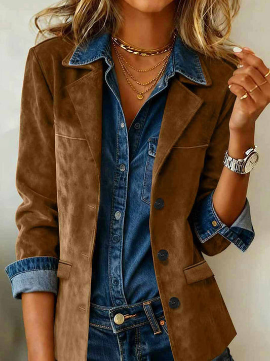 Women's Western Style Solid Color Vintage Jacket