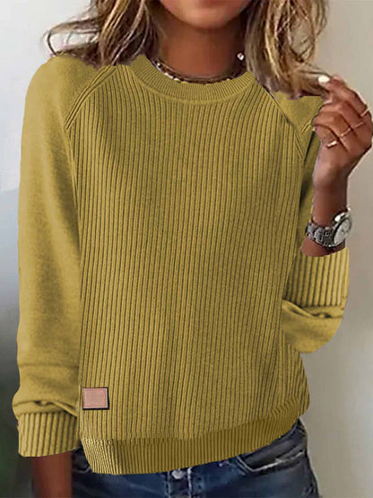 Women's Simple Solid Color Cozy Knit Sweater