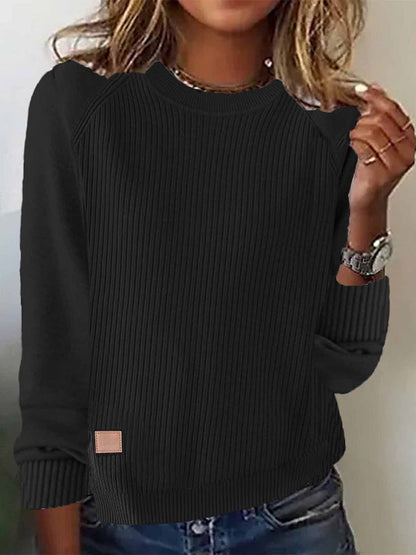 Women's Simple Solid Color Cozy Knit Sweater