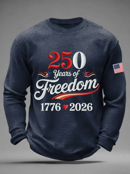 Men's America 250 Waffle Print Casual T-Shirt