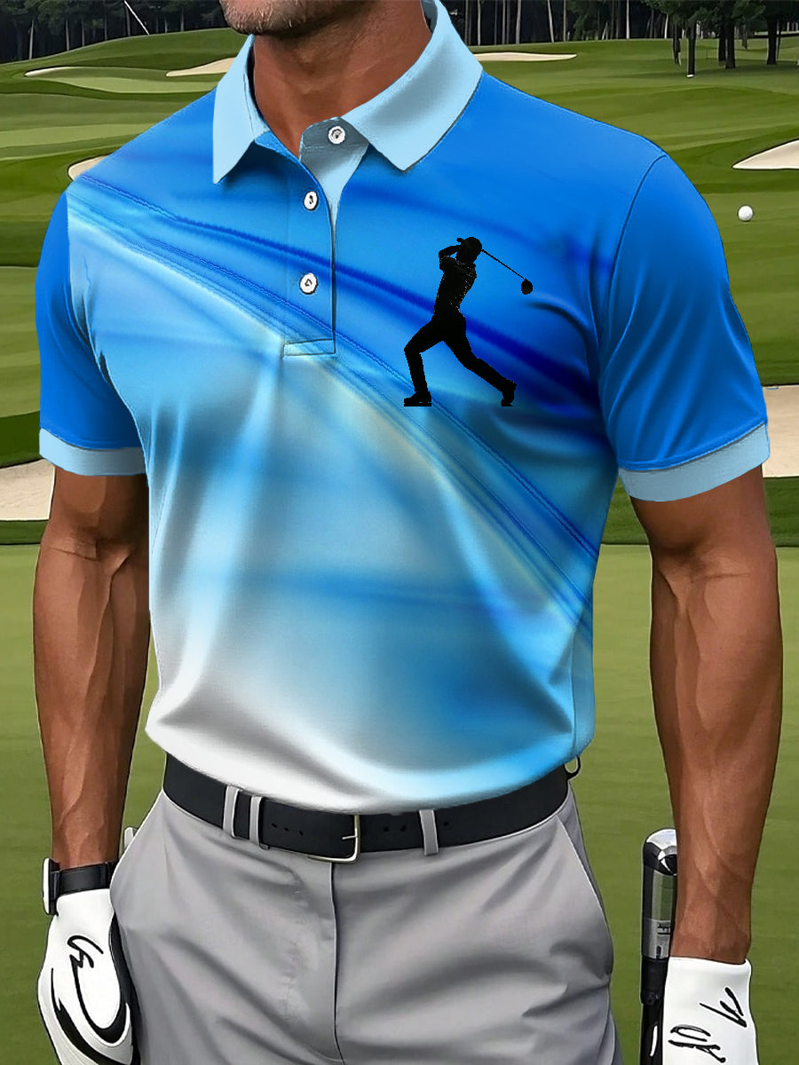 Men's Retro Golf Business Style Printed Polo Shirt