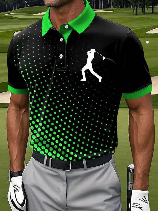 Men's Retro Golf Business Style Printed Polo Shirt