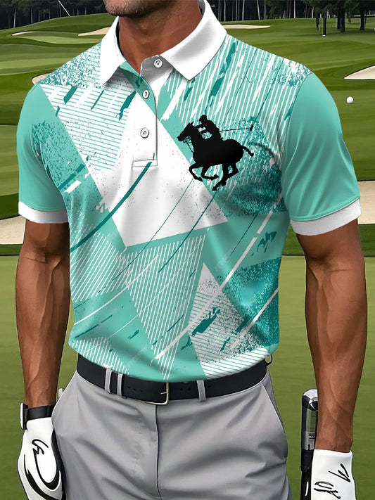 Men's Retro Golf Business Style Printed Polo Shirt