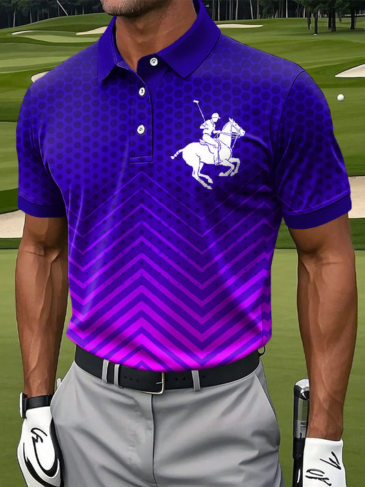 Men's Retro Golf Business Style Printed Polo Shirt