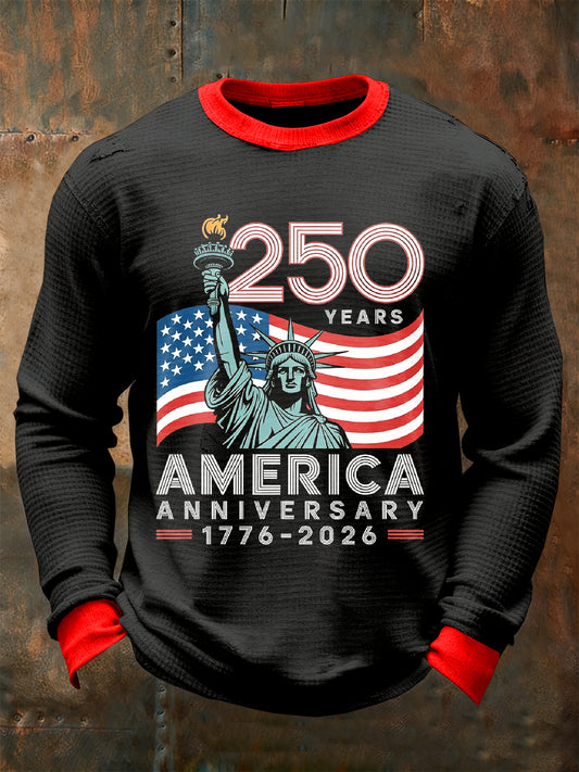 Men's Retro American 250th Anniversary Printed Sweatshirt