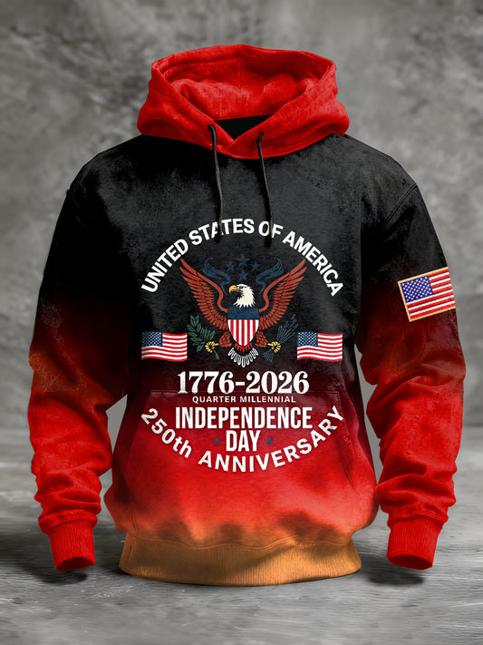 Men's Retro American 250th Anniversary Printed Sweatshirt