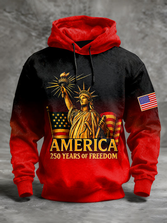Men's Retro American 250th Anniversary Printed Sweatshirt