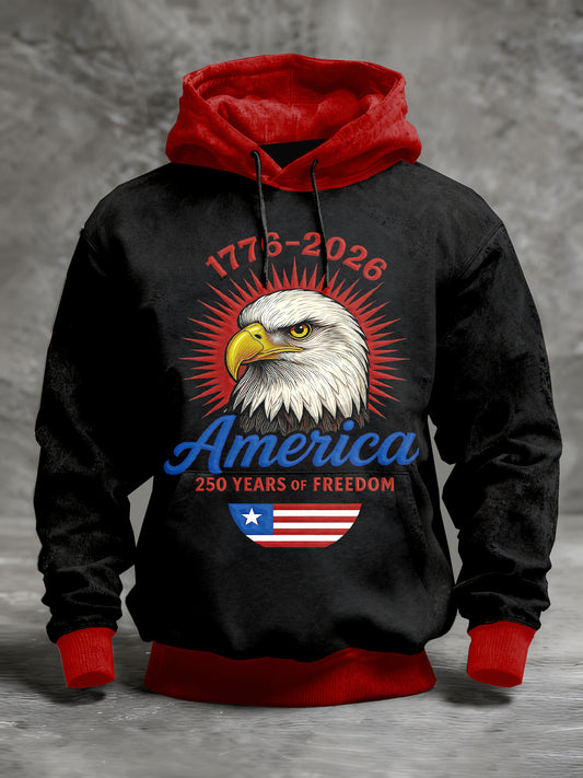 Men's Retro American 250th Anniversary Printed Sweatshirt