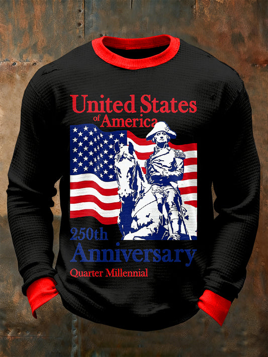 Men's Retro American 250th Anniversary Printed Sweatshirt