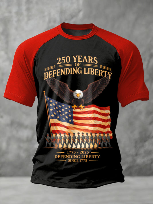 Men's Retro American 250th Anniversary Printed T-Shirt