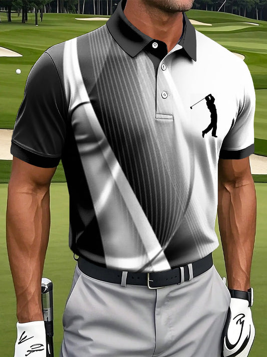 Men's Business Style Polo Collar Casual Short Sleeved Shirt