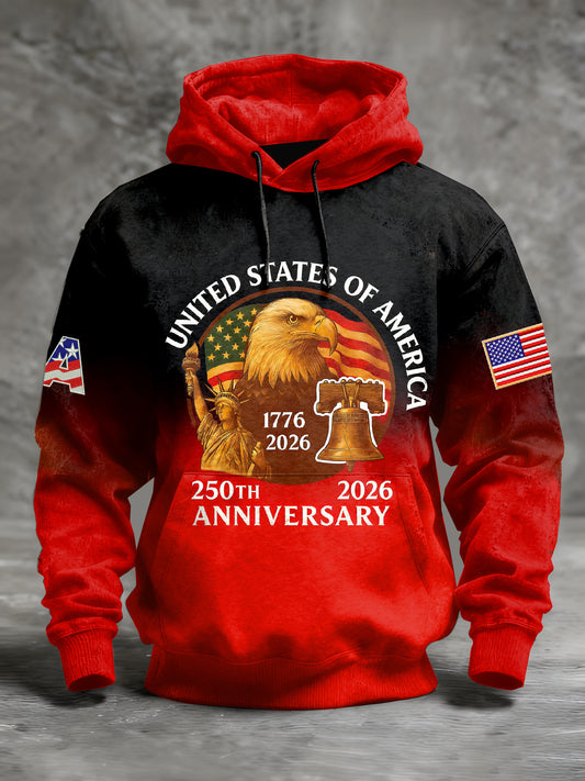 Men's Retro American 250th Anniversary Printed Sweatshirt