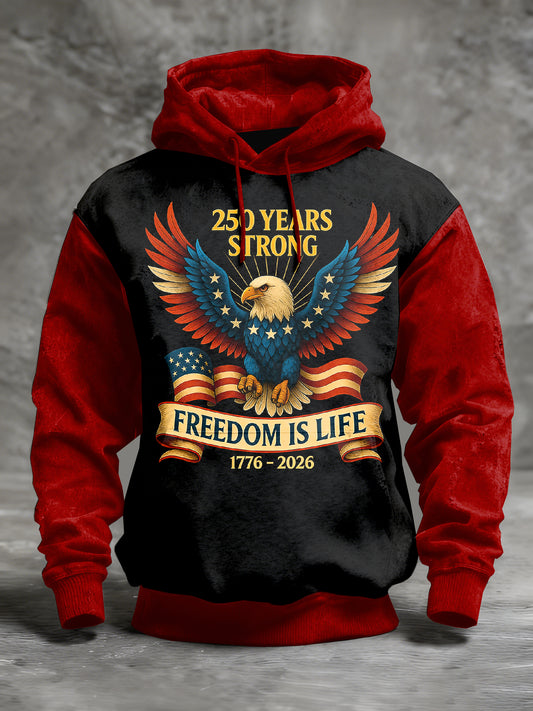 Men's Retro American 250th Anniversary Printed Sweatshirt