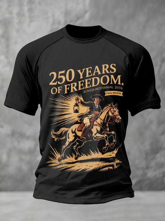 Men's Retro American 250th Anniversary Printed T-Shirt