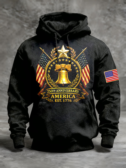 Men's Retro American 250th Anniversary Printed Sweatshirt