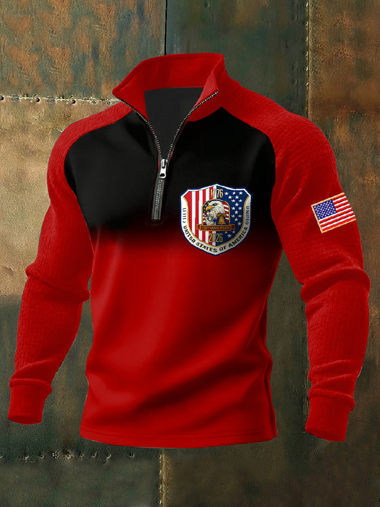 Men's Retro American 250th Anniversary Printed Sweatshirt