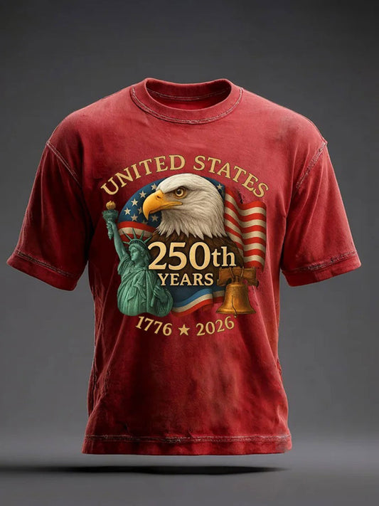 Men's 250th Anniversary Printed Casual T-Shirt