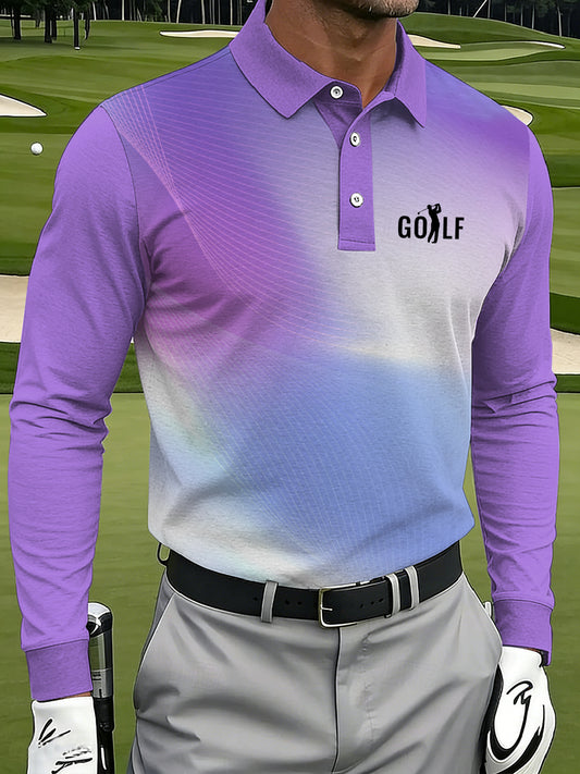 Men's Vintage Business Style Printed Casual Polo Shirt