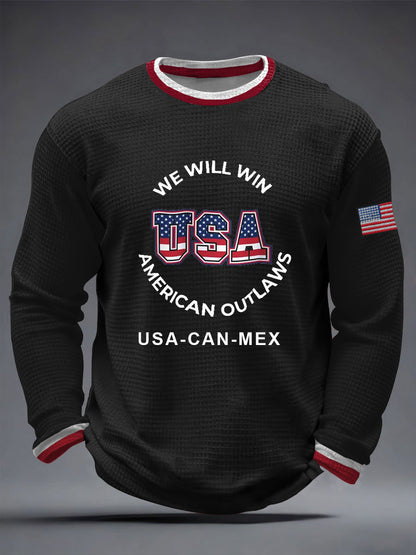 Men's USA Soccer Waffle Long Sleeve T-Shirt