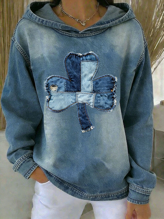 Women's St. Patrick's Day Shamrock Print Hoodie