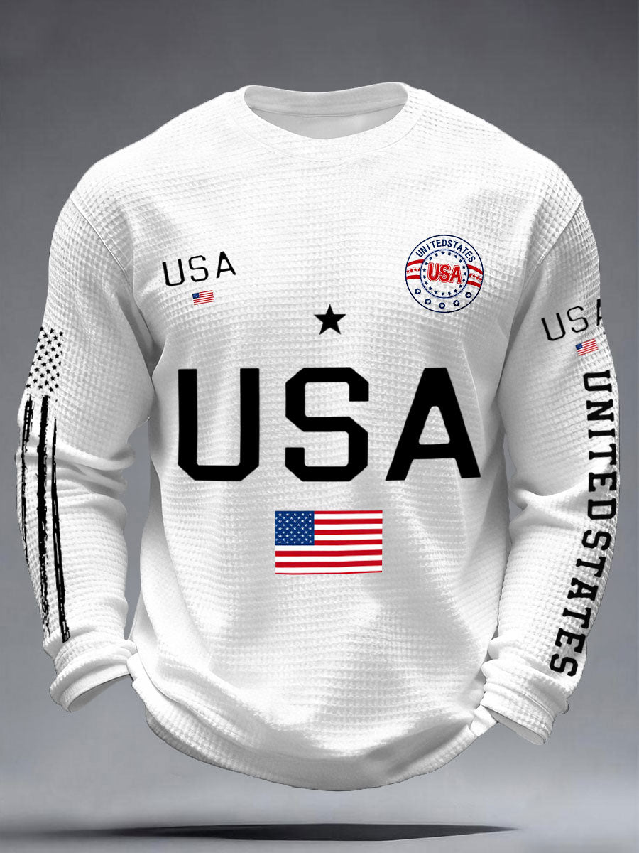 Men's USA Flag Waffle T-Shirts