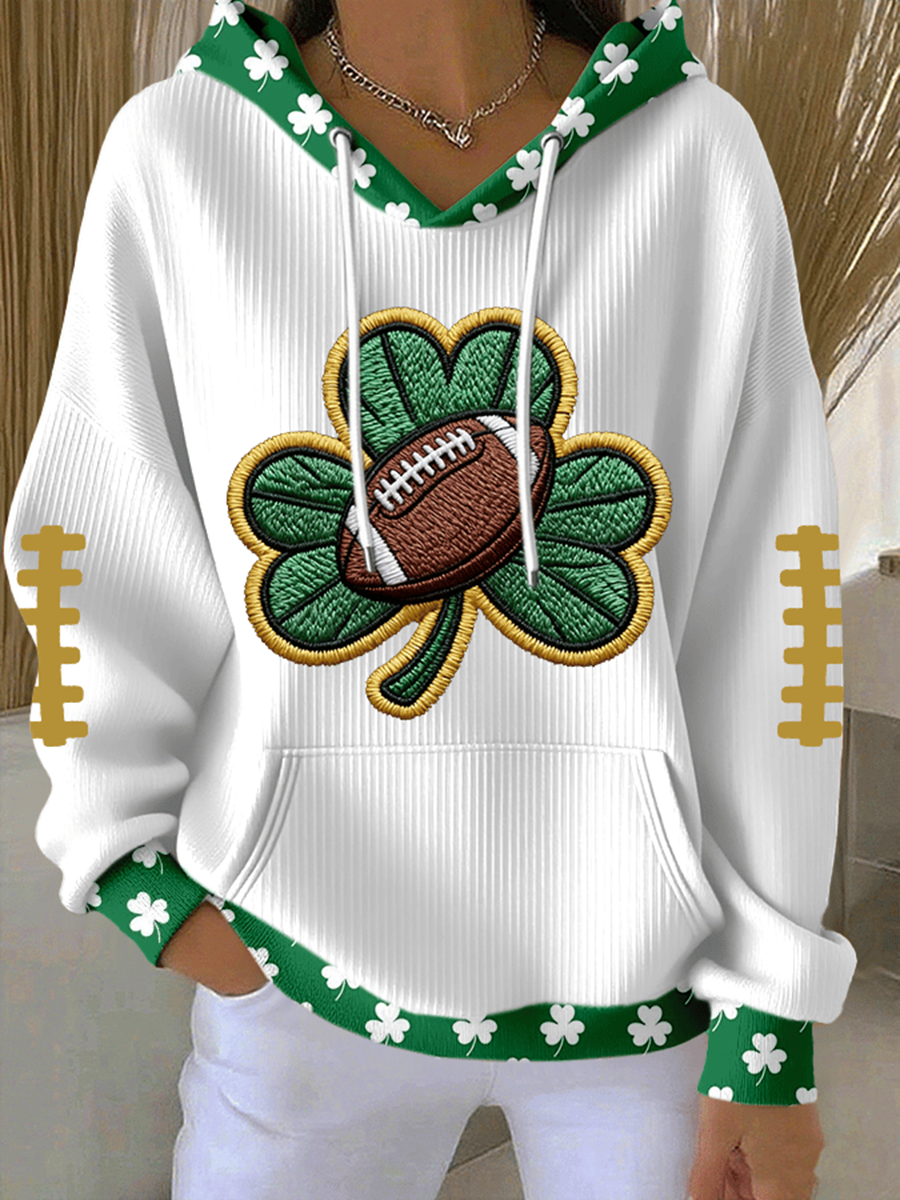 Women's Football Print Hoodie