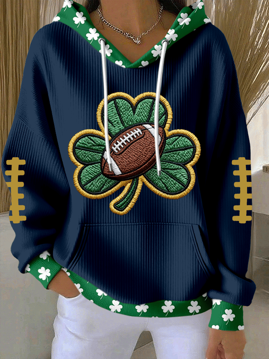 Women's Football Print Hoodie