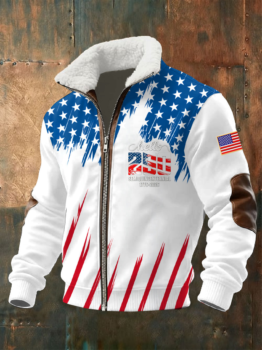Men's Retro  250th Anniversary Printed Jacket