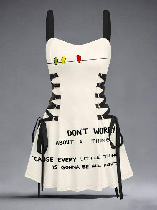 Women's Every Little Thing Is Gonna Be All Right Print Slip Dress