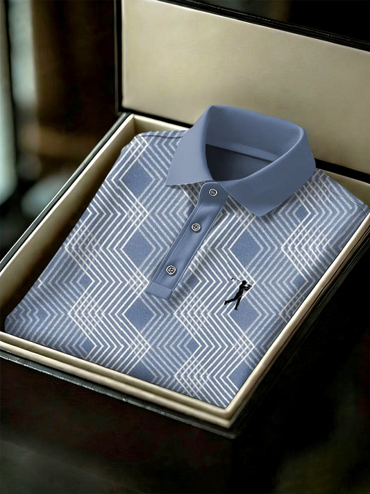 Men's Vintage Business Style Printed Casual Polo Shirt