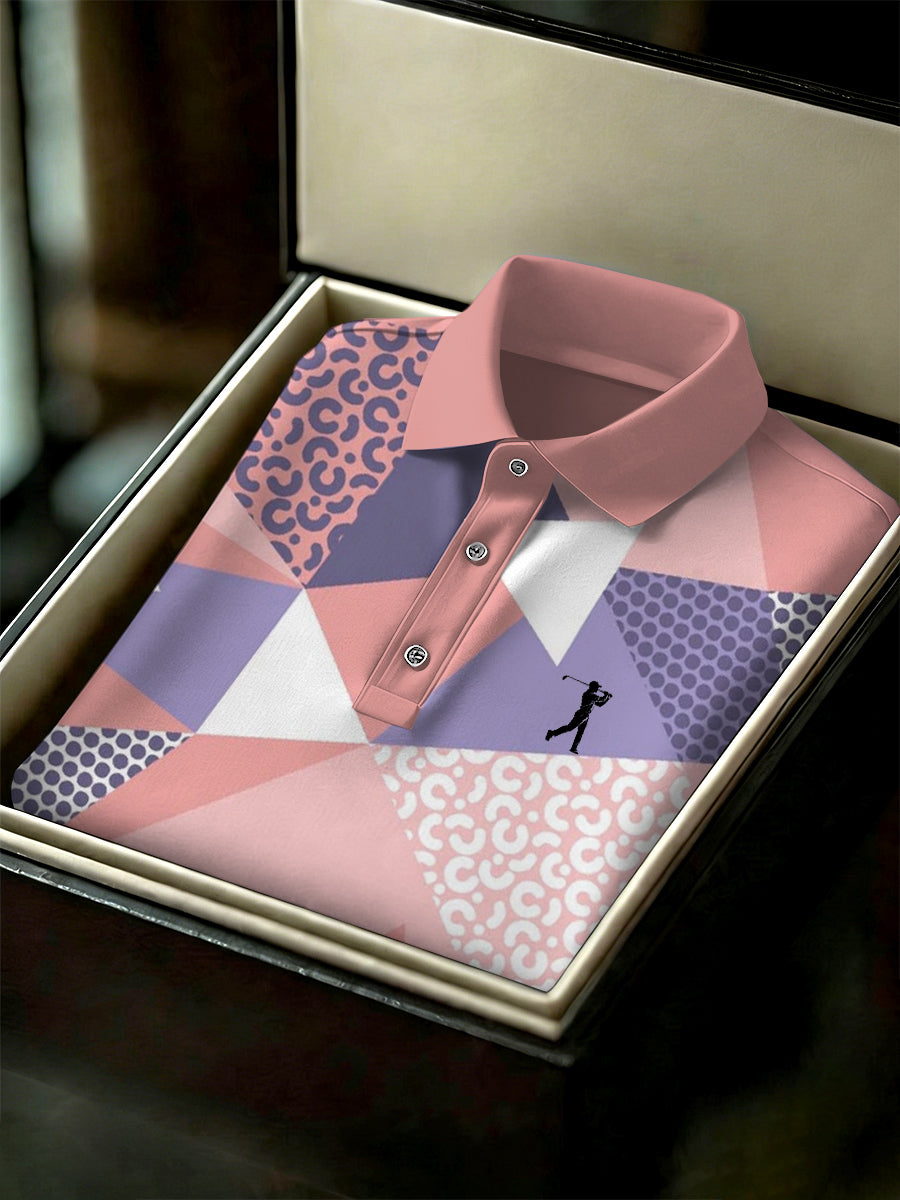 Men's Vintage Business Style Printed Casual Polo Shirt