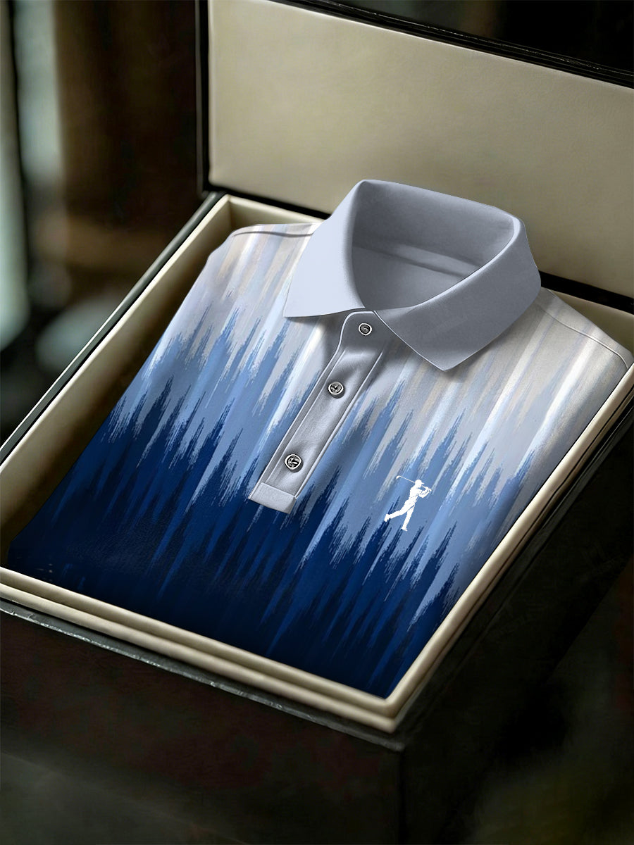 Men's Vintage Business Style Printed Casual Polo Shirt