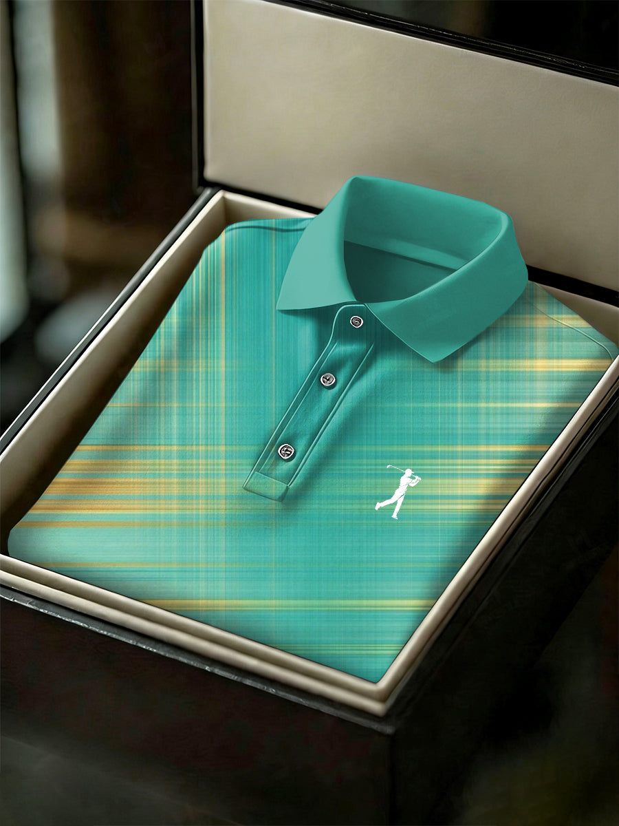 Men's Vintage Business Style Printed Casual Polo Shirt