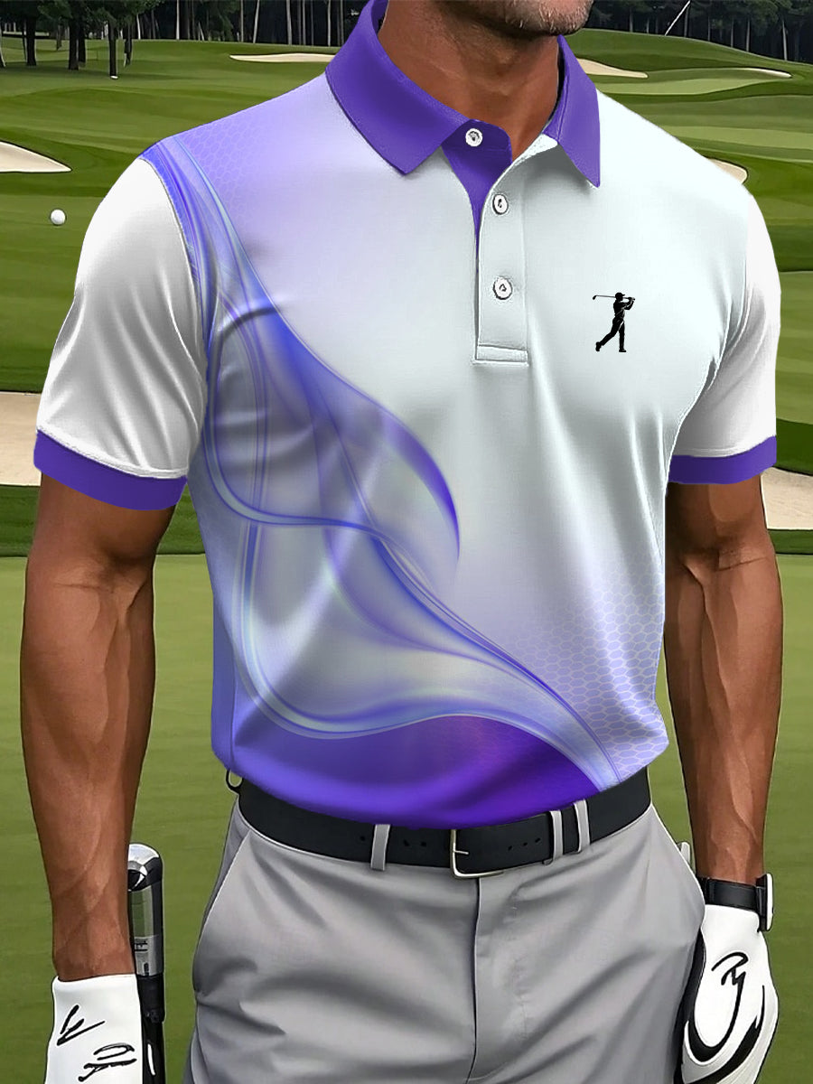 Men's Vintage Business Style Printed Casual Polo Shirt