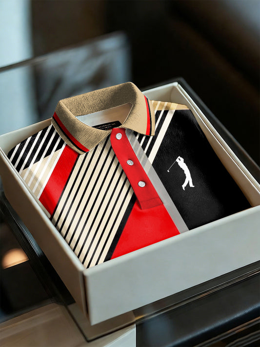 Men's Business Style Polo Collar Casual Short Sleeved Shirt